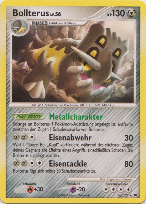 Bollterus 20 — Platin (German Pokémon TCG card)