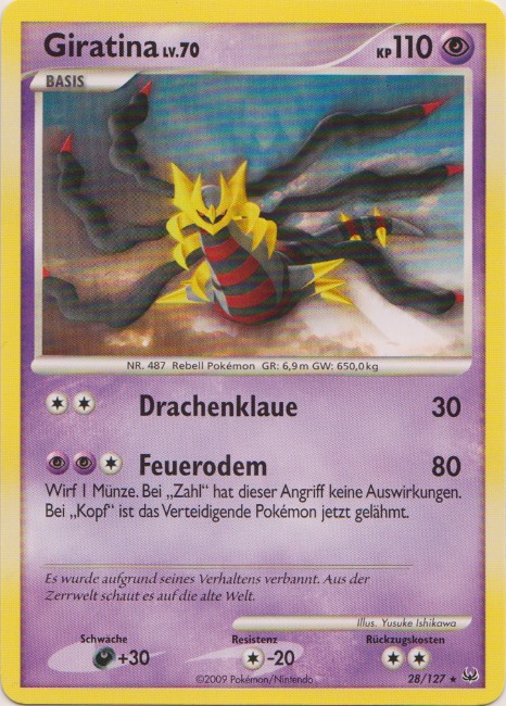 Giratina 28 — Platin (German Pokémon TCG card)