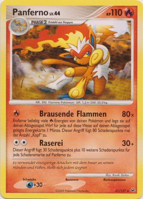 Panferno 31 — Platin (German Pokémon TCG card)