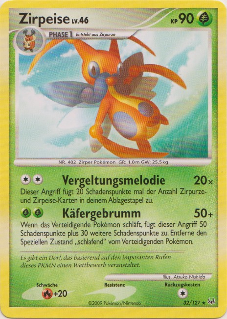 Zirpeise 32 — Platin (German Pokémon TCG card)