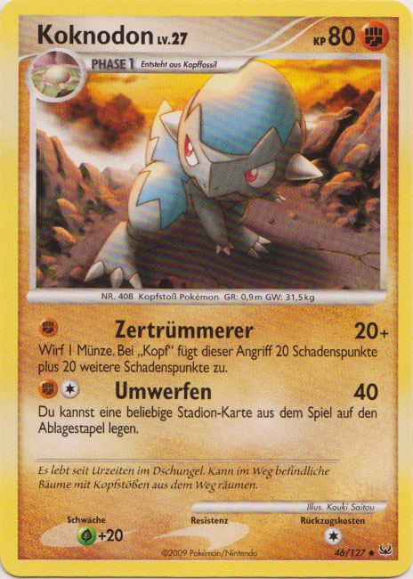 Koknodon 46 — Platin (German Pokémon TCG card)