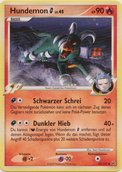 Hundemon G 50 — Platin (German Pokémon TCG card)