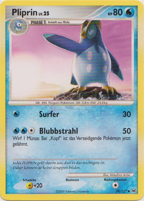 Pliprin 59 — Platin (German Pokémon TCG card)