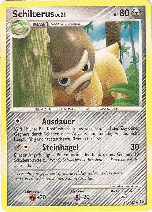 Schilterus 62 — Platin (German Pokémon TCG card)