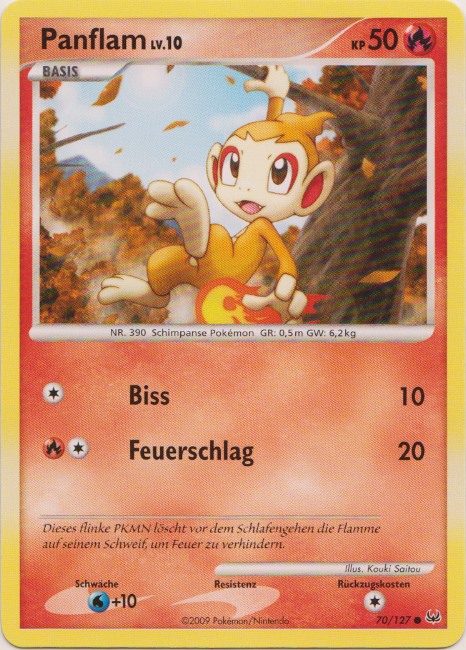 Panflam 70 — Platin (German Pokémon TCG card)