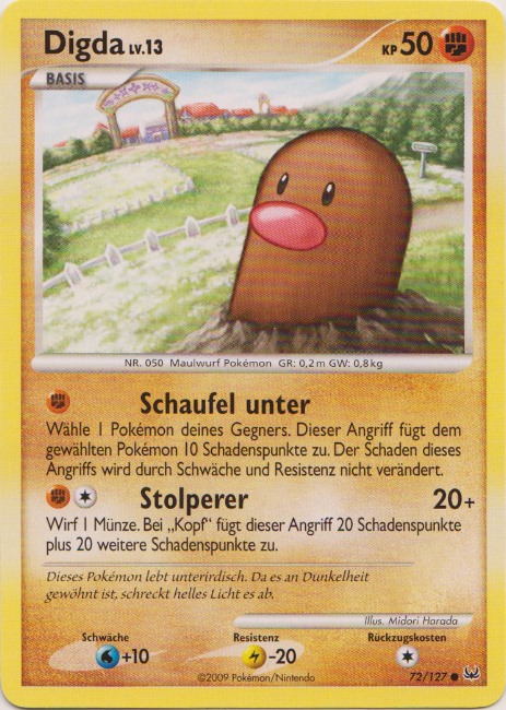 Digda 72 — Platin (German Pokémon TCG card)