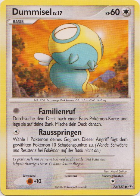 Dummisel 73 — Platin (German Pokémon TCG card)