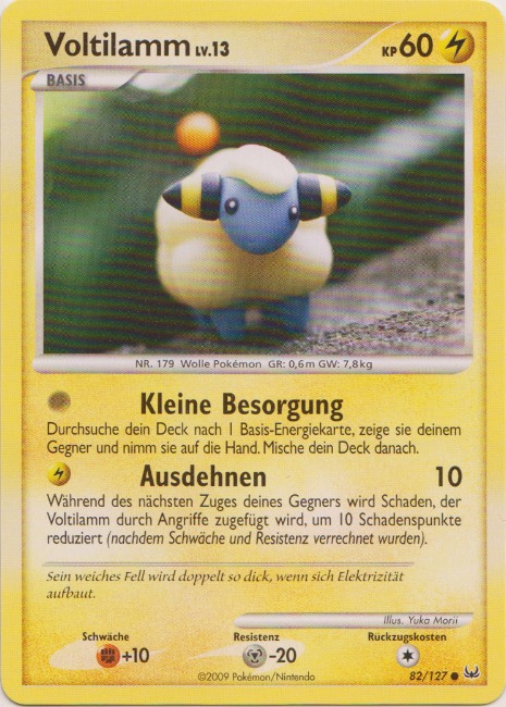 Voltilamm 82 — Platin (German Pokémon TCG card)