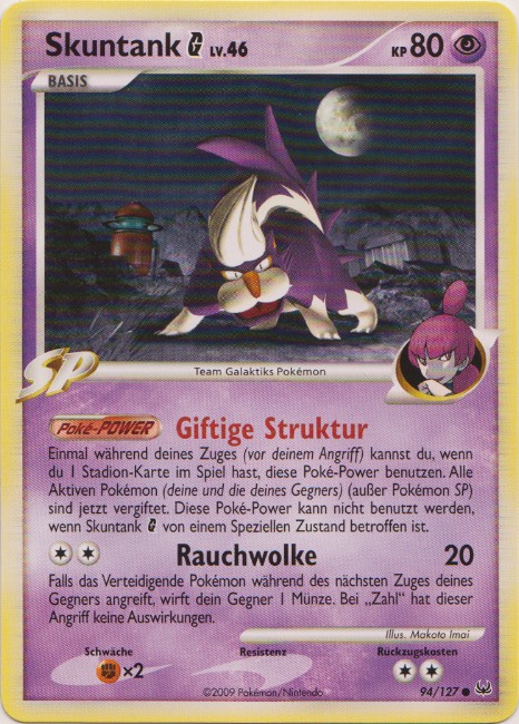 Skuntank G 94 — Platin (German Pokémon TCG card)
