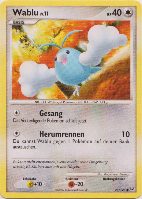 Wablu 97 — Platin (German Pokémon TCG card)
