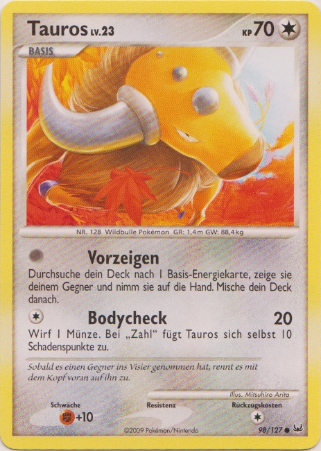 Tauros 98 — Platin (German Pokémon TCG card)