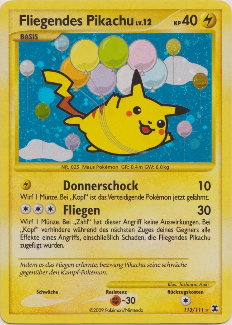 Fliegendes Pikachu 113 — Aufstieg der Rivalen (German Pokémon TCG card)