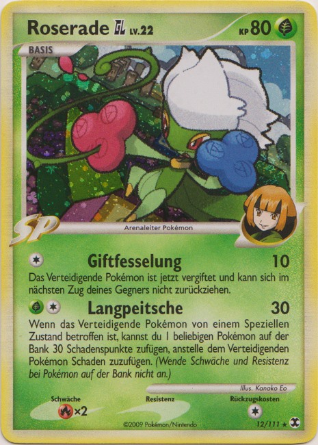 Roserade GL 12 — Aufstieg der Rivalen (German Pokémon TCG card)