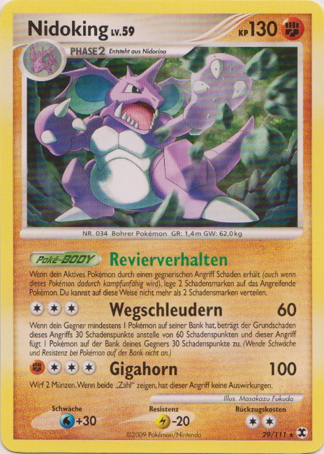 Nidoking 29 — Aufstieg der Rivalen (German Pokémon TCG card)