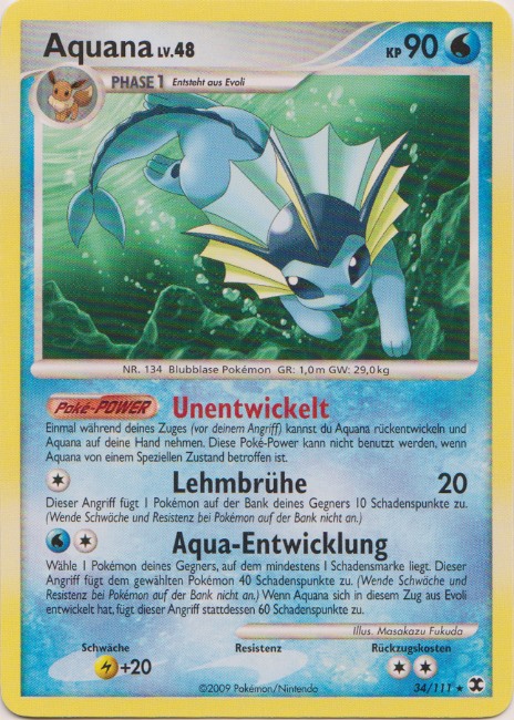 Aquana 34 — Aufstieg der Rivalen (German Pokémon TCG card)