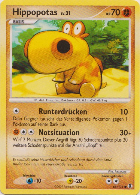 Hippopotas 64 — Aufstieg der Rivalen (German Pokémon TCG card)