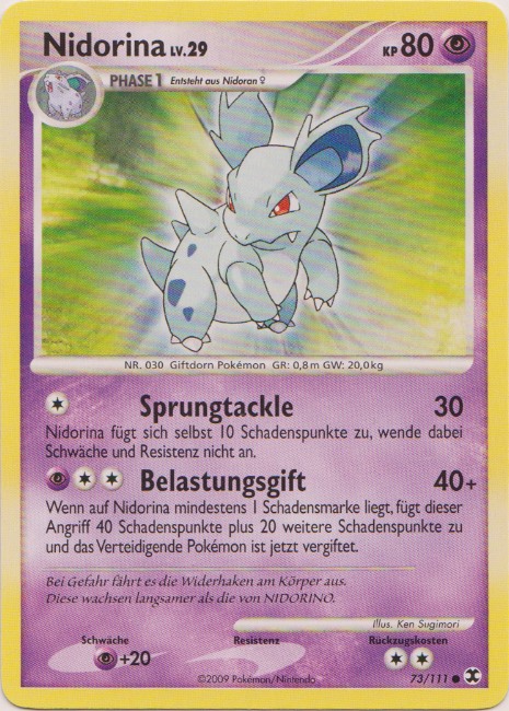 Nidorina 73 — Aufstieg der Rivalen (German Pokémon TCG card)