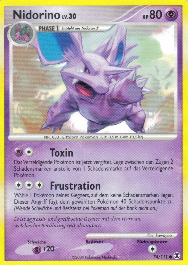 Nidorino 74 — Aufstieg der Rivalen (German Pokémon TCG card)