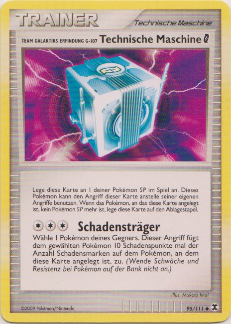 Team Galaktiks Erfindung G-107 Technische Maschine 95 — Aufstieg der Rivalen (German Pokémon TCG card)