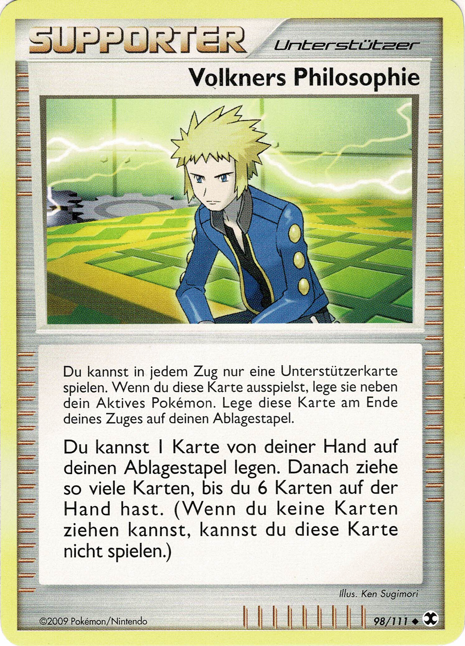 Volkners Philosophie 98 — Aufstieg der Rivalen (German Pokémon TCG card)