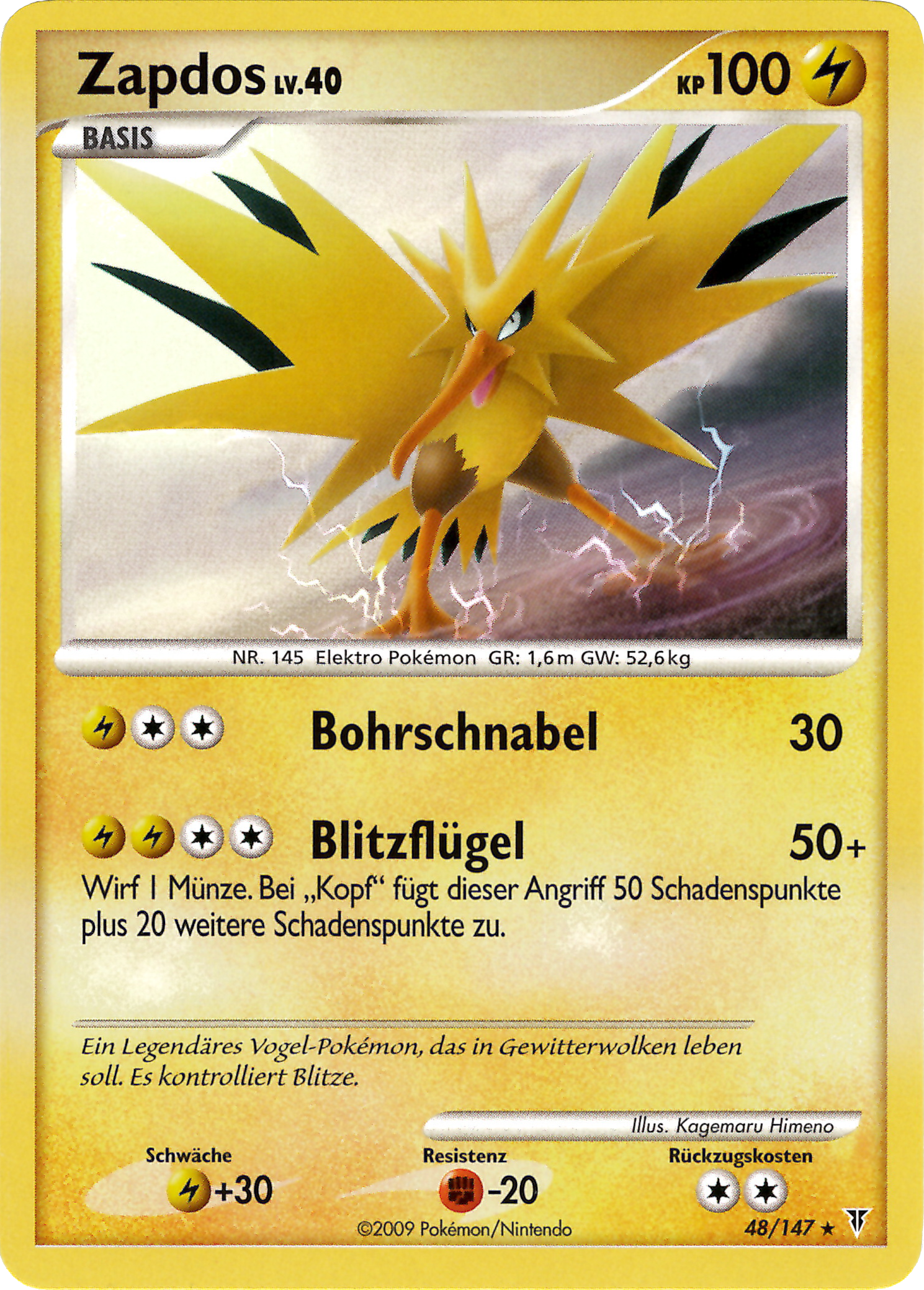 Zapdos 48 — Ultimative Sieger (German Pokémon TCG card)