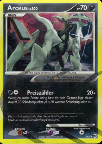 Glurak 1 — Arceus (German Pokémon TCG card)