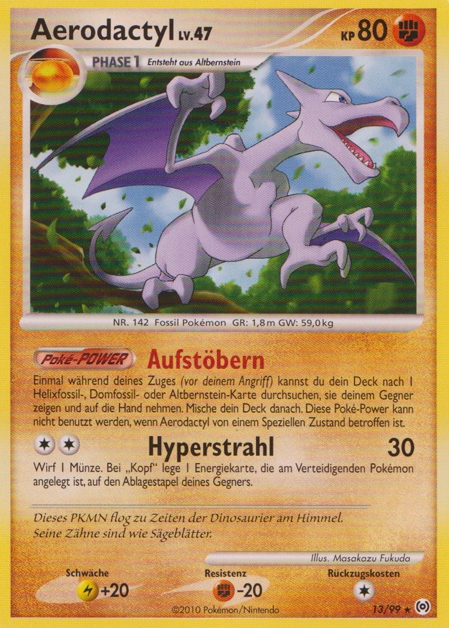 Aerodactyl 13 — Arceus (German Pokémon TCG card)