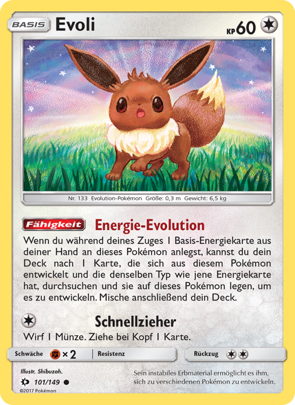 Evoli 101 — Sonne & Mond (German Pokémon TCG card)