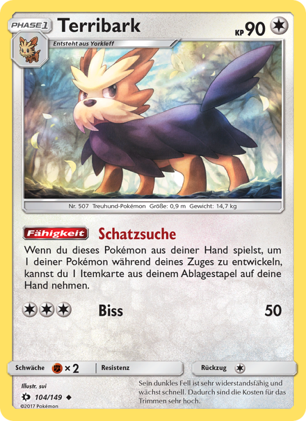 Terribark 104 — Sonne & Mond (German Pokémon TCG card)
