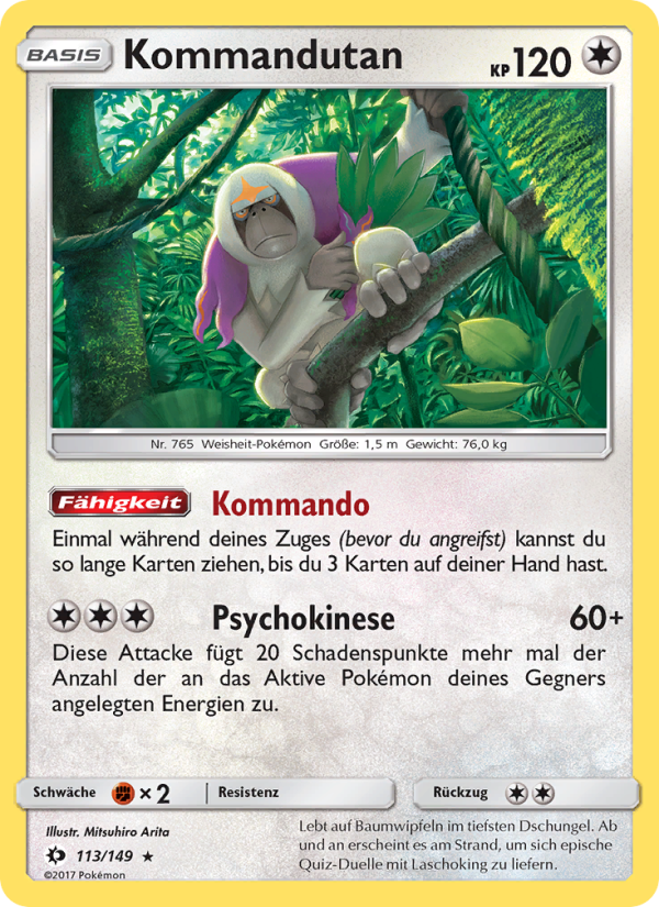 Kommandutan 113 — Sonne & Mond (German Pokémon TCG card)
