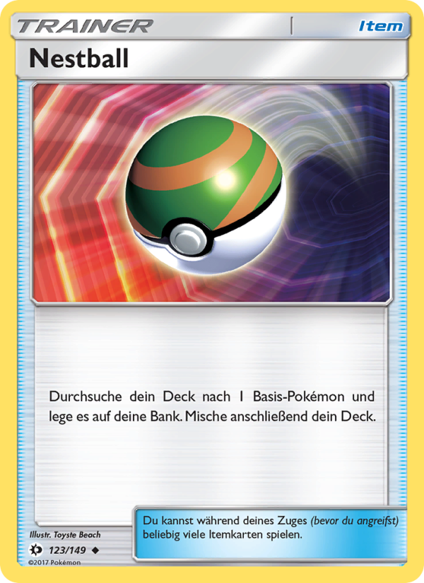 Nestball 123 — Sonne & Mond (German Pokémon TCG card)