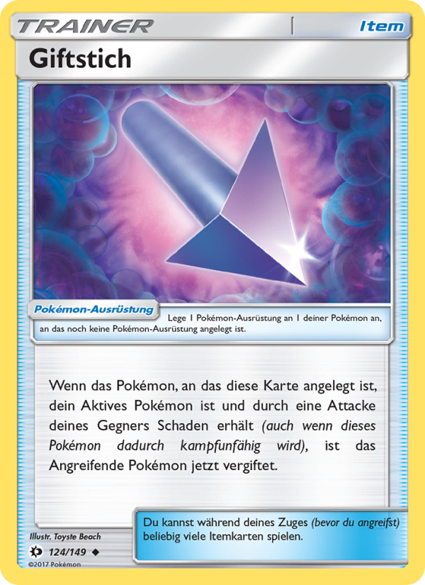 Giftstich 124 — Sonne & Mond (German Pokémon TCG card)