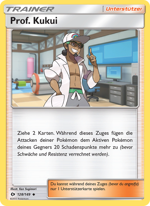 Prof. Kukui 128 — Sonne & Mond (German Pokémon TCG card)