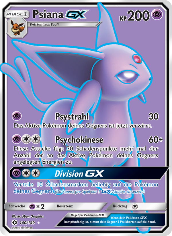 Psiana GX 140 — Sonne & Mond (German Pokémon TCG card)