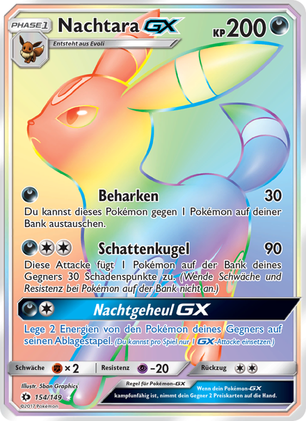 Nachtara GX 154 — Sonne & Mond (German Pokémon TCG card)