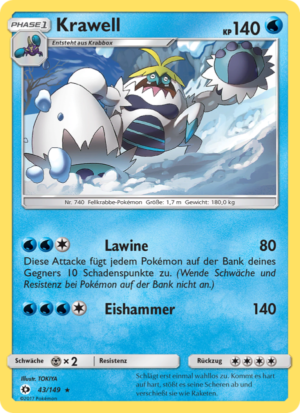 Krawell 43 — Sonne & Mond (German Pokémon TCG card)