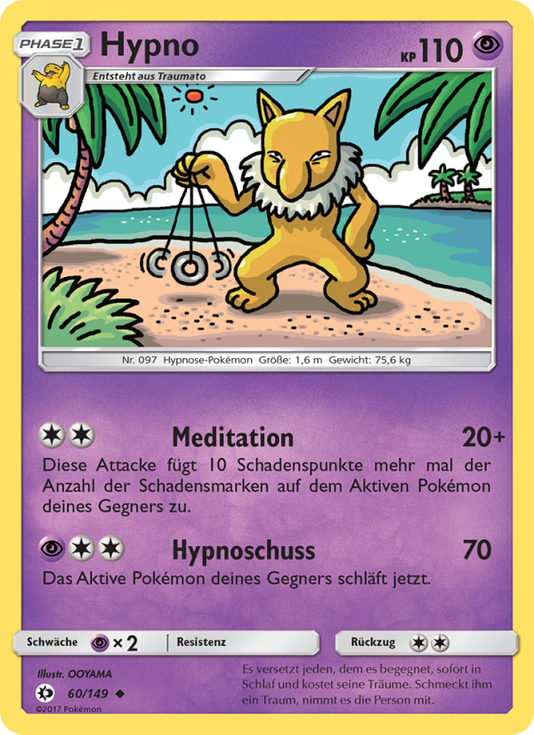 Hypno 60 — Sonne & Mond (German Pokémon TCG card)