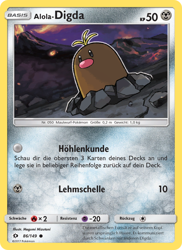 Alola-Digda 86 — Sun & Moon (German Pokémon TCG card)