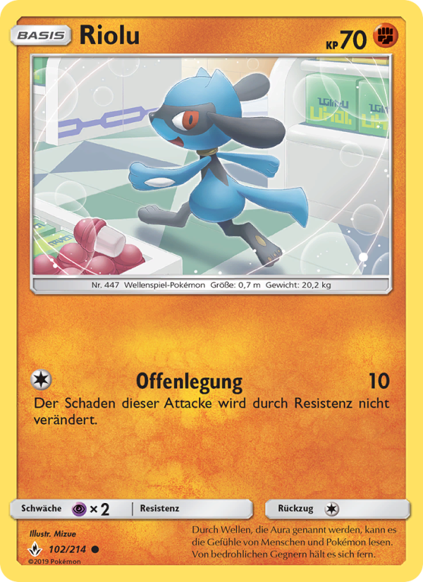 Riolu 102 — Kräfte im Einklang (German Pokémon TCG card)