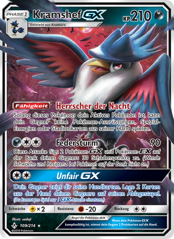 Kramshef GX 109 — Kräfte im Einklang (German Pokémon TCG card)