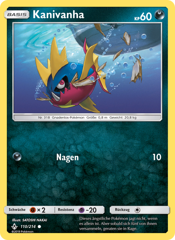 Kanivanha 110 — Kräfte im Einklang (German Pokémon TCG card)