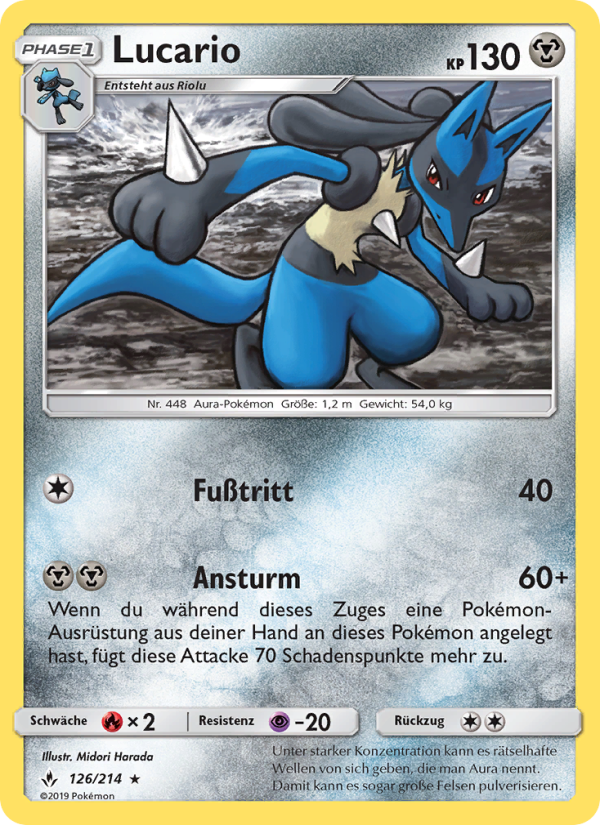 Lucario 126 — Kräfte im Einklang (German Pokémon TCG card)