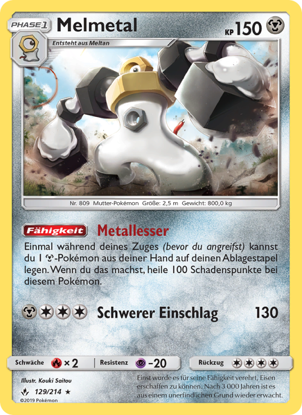 Melmetal 129 — Kräfte im Einklang (German Pokémon TCG card)