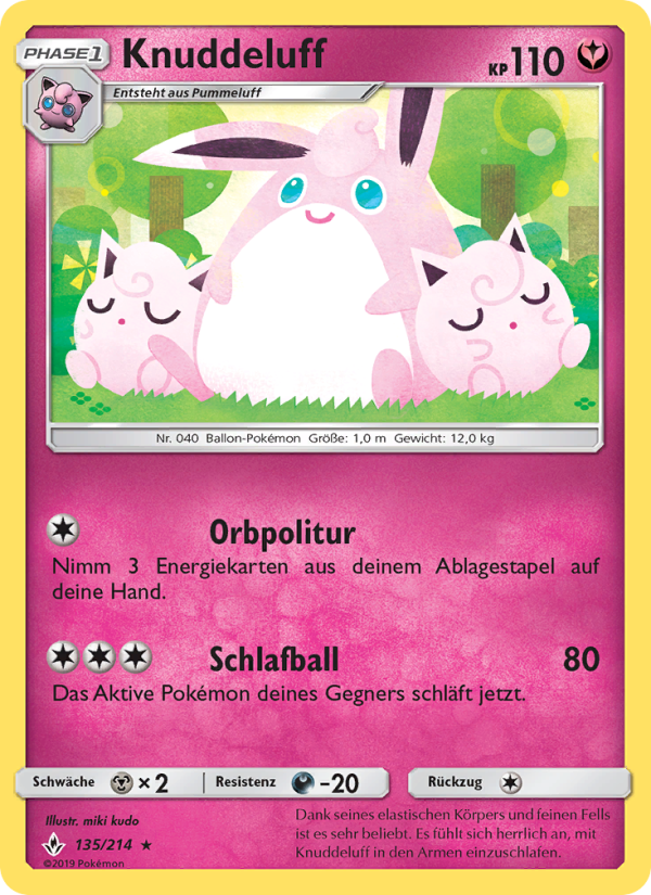 Knuddeluff 135 — Kräfte im Einklang (German Pokémon TCG card)
