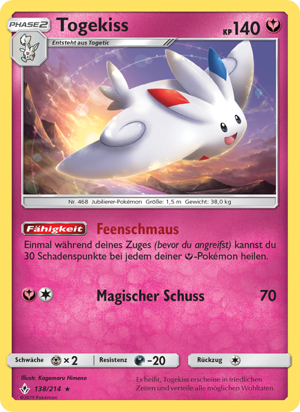 Togekiss 138 — Kräfte im Einklang (German Pokémon TCG card)