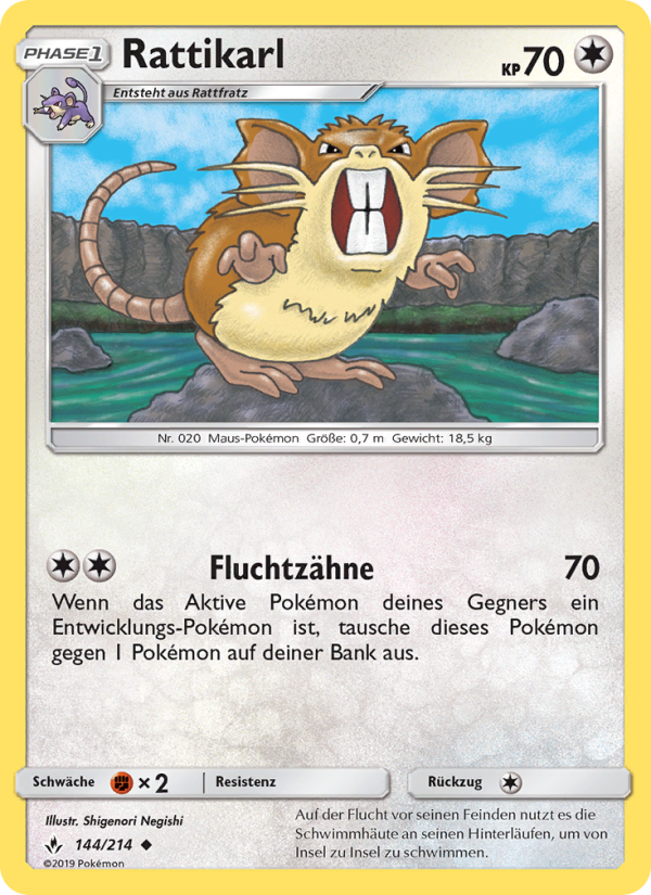 Rattikarl 144 — Kräfte im Einklang (German Pokémon TCG card)