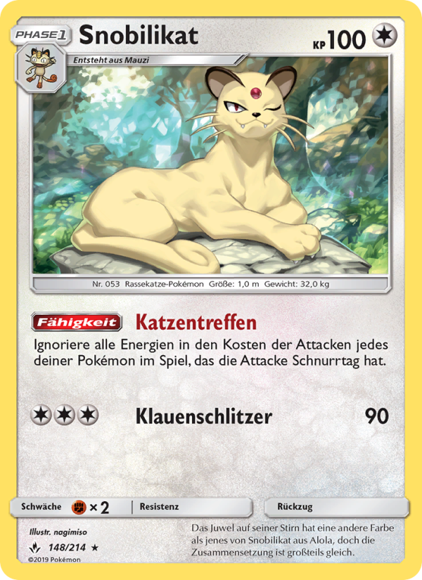 Snobilikat 148 — Kräfte im Einklang (German Pokémon TCG card)