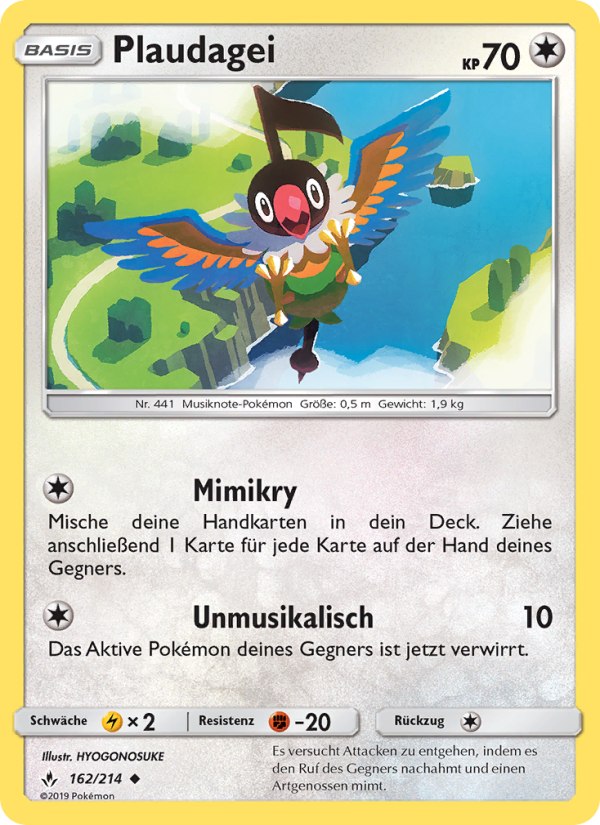 Plaudagei 162 — Unbroken Bonds (German Pokémon TCG card)