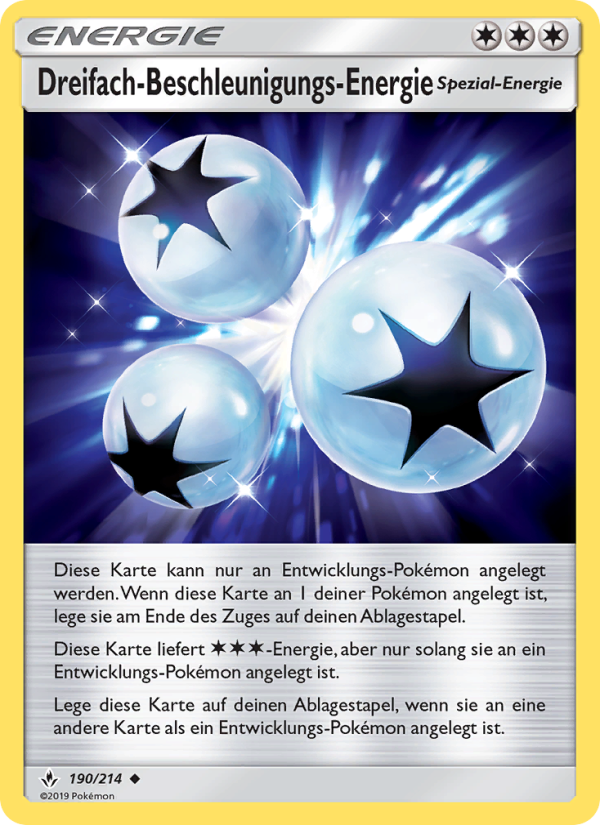 Dreifach-Beschleunigungs-Energie 190 — Kräfte im Einklang (German Pokémon TCG card)