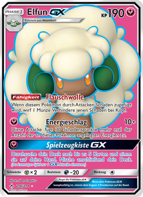 Elfun GX 206 — Kräfte im Einklang (German Pokémon TCG card)